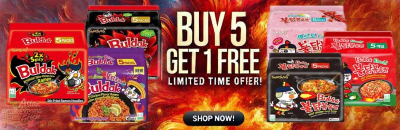 Samyang Buldak 5-pack instant noodles buy 5 get 1 free promotional offer